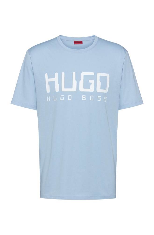 Hugo Boss Bomull-jersey T-shirt Lyse Blå | HOyTUPu9