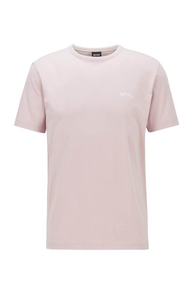 Hugo Boss Bomull jersey T-shirt Lyse Rosa | Tqp7682L