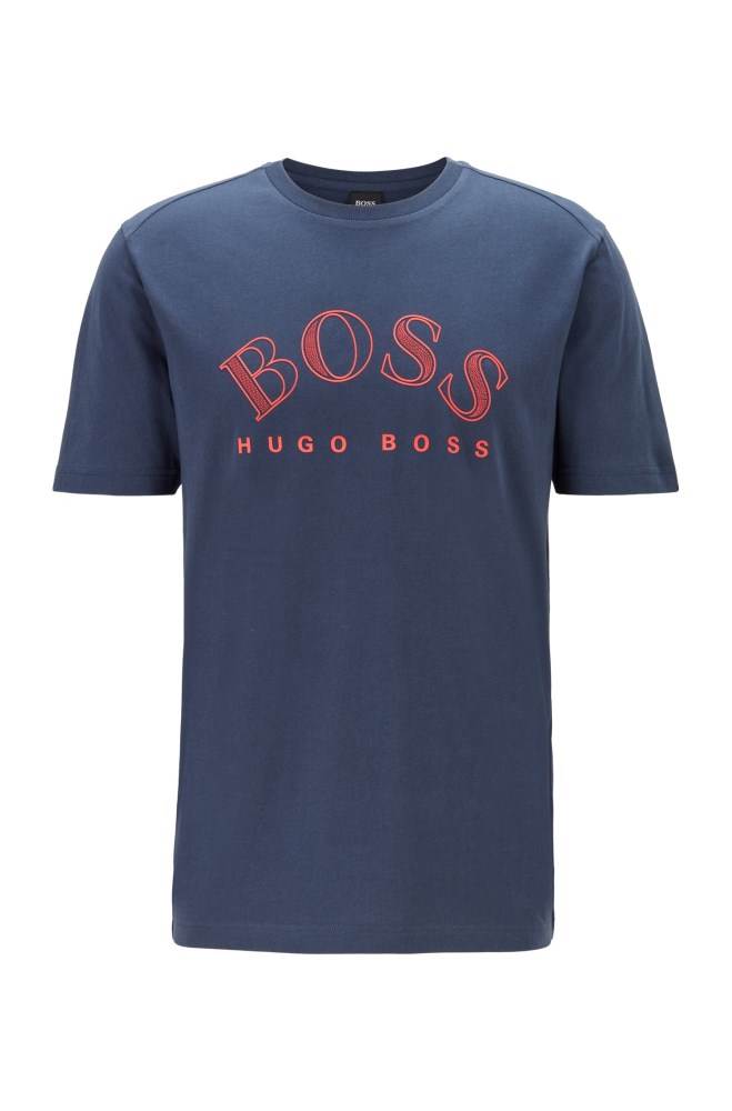 Hugo Boss Bomull-jersey T-shirt Mørke Blå | 5eUSuxzB