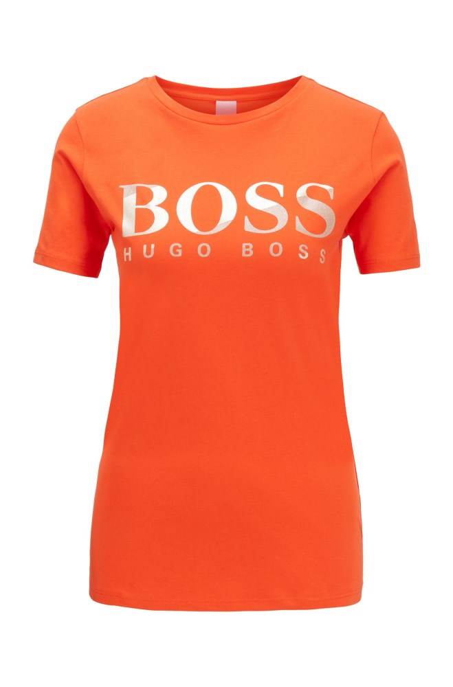 Hugo Boss Bomull-jersey T-shirt Oransje | flaw8Z4N