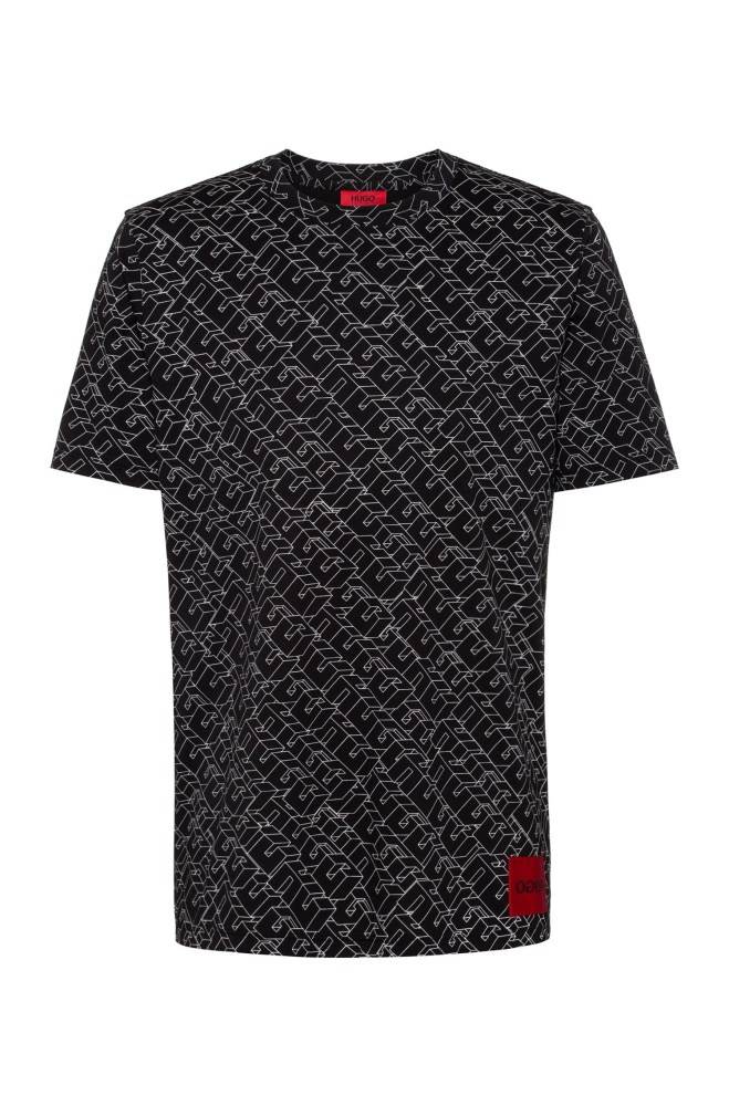 Hugo Boss Bomull-jersey T-shirt Patterned | Ktpijatq