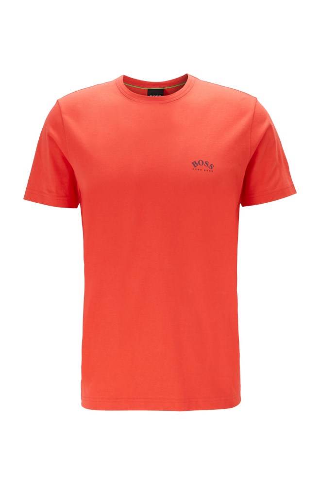 Hugo Boss Bomull jersey T-shirt Rød | 3QMdrAh1