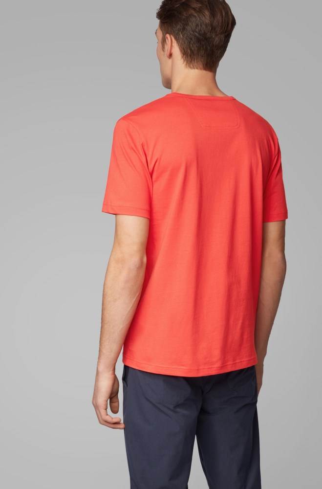 Hugo Boss Bomull-jersey T-shirt Rød | BYltZho2