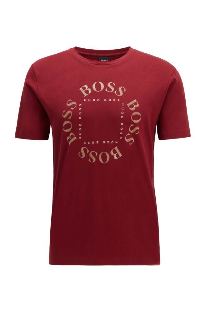 Hugo Boss Bomull-jersey T-shirt Rød | Ya3pJeK6