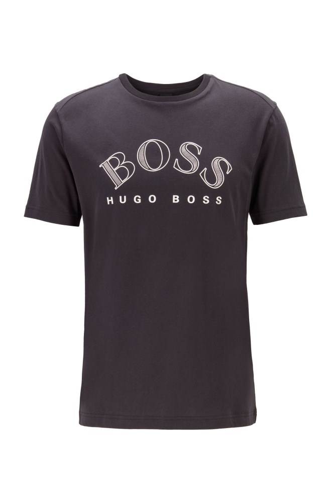 Hugo Boss Bomull-jersey T-shirt Svarte | 0wslKqOF