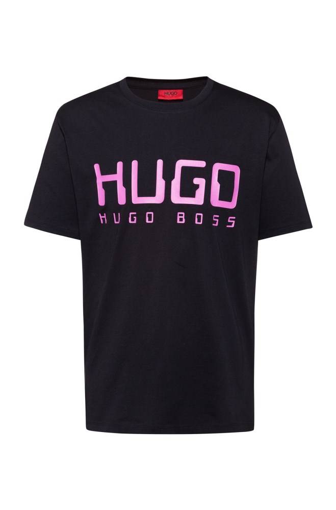 Hugo Boss Bomull-jersey T-shirt Svarte | rDmjnPRW