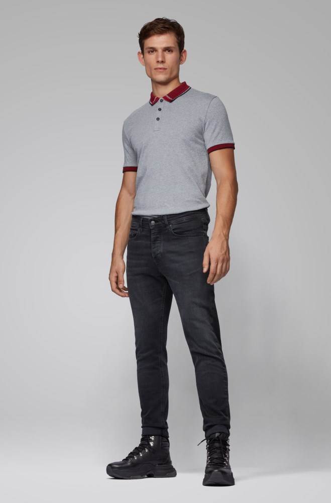 Hugo Boss Bomull-jersey polo shirt Grå | nl9Au0yl