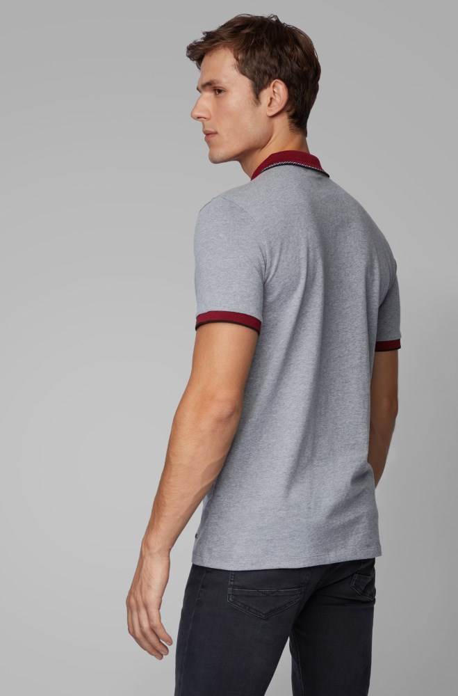 Hugo Boss Bomull-jersey polo shirt Grå | nl9Au0yl