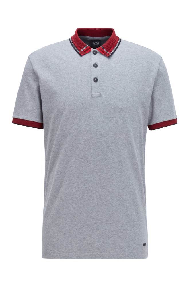 Hugo Boss Bomull-jersey polo shirt Grå | nl9Au0yl