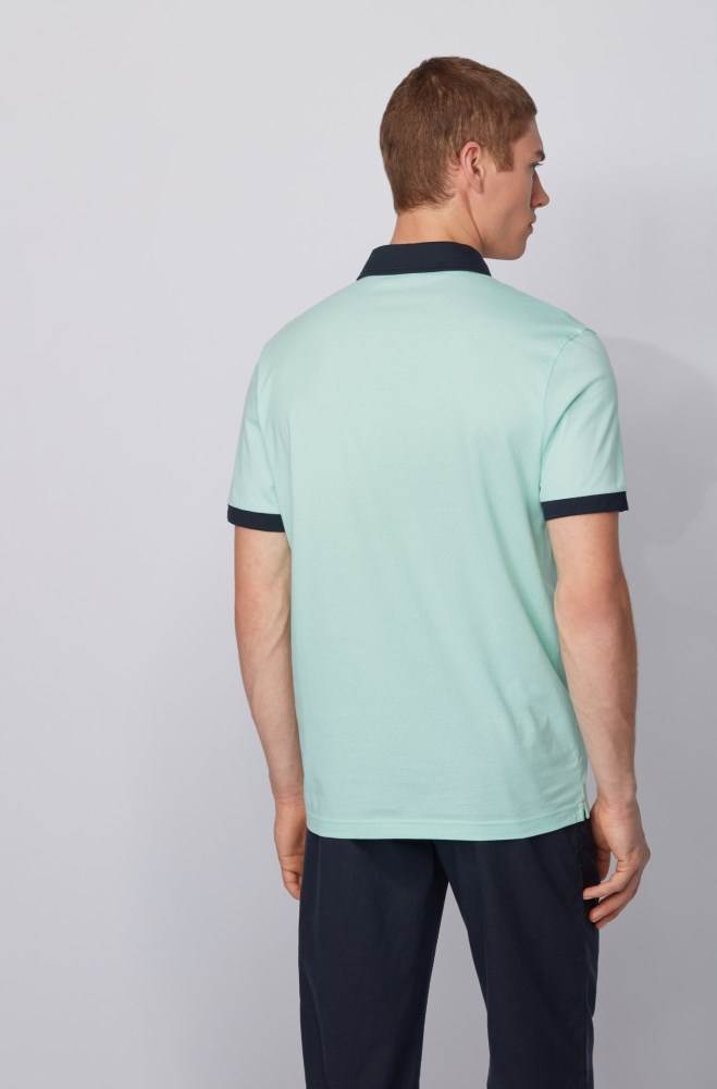 Hugo Boss Bomull-jersey polo shirt Lyse Grønn | hRurgKni