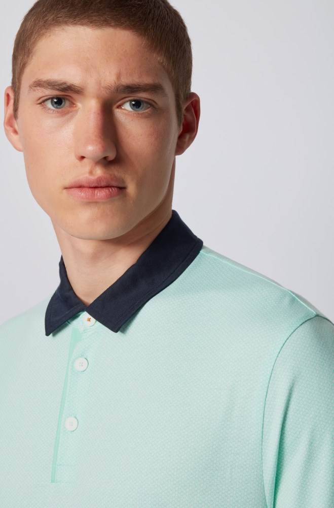 Hugo Boss Bomull-jersey polo shirt Lyse Grønn | hRurgKni