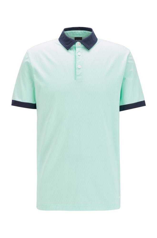 Hugo Boss Bomull-jersey polo shirt Lyse Grønn | hRurgKni