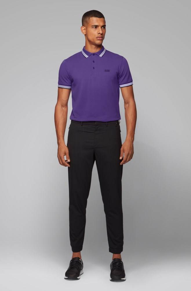 Hugo Boss Bomull-piqué polo shirt Lilla | 2dFGgX8A