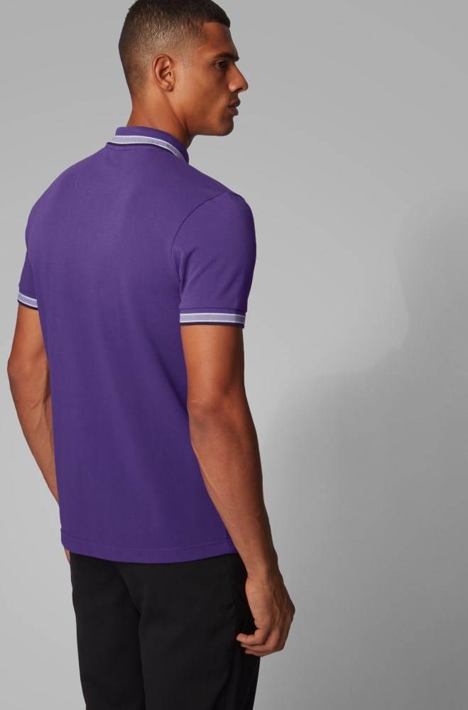 Hugo Boss Bomull-piqué polo shirt Lilla | 2dFGgX8A