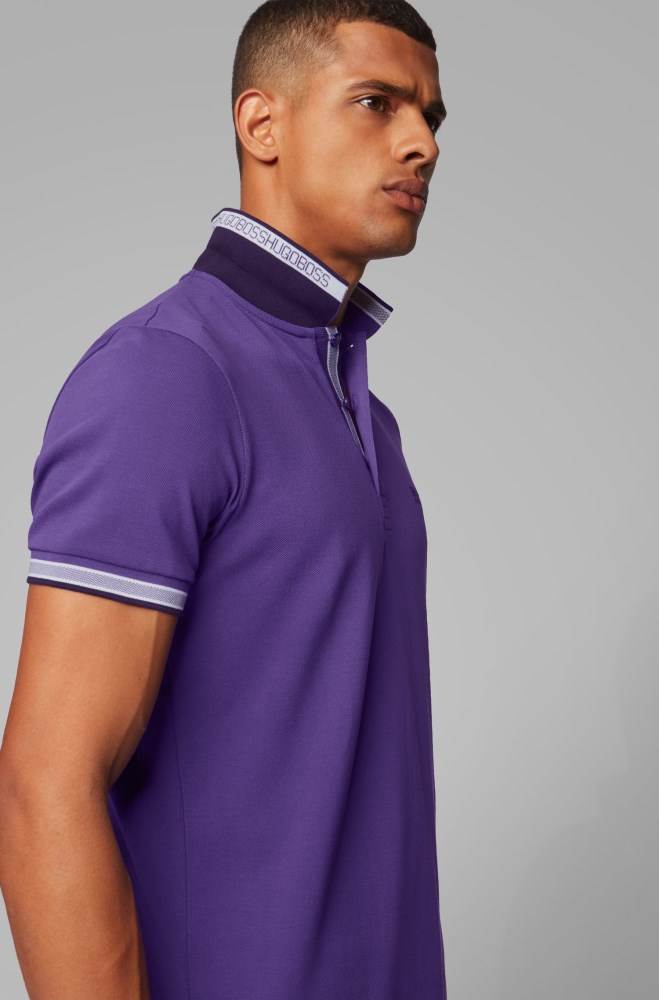 Hugo Boss Bomull-piqué polo shirt Lilla | 2dFGgX8A