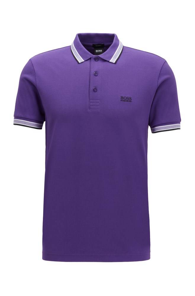 Hugo Boss Bomull-piqué polo shirt Lilla | 2dFGgX8A