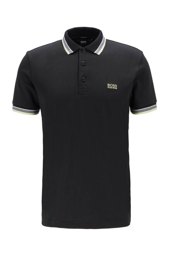 Hugo Boss Bomull-piqué polo shirt Svarte | 8X8IQXKC