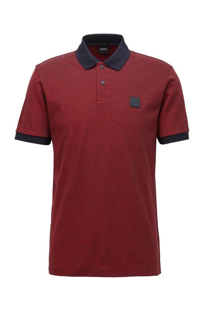 Hugo Boss Bomull-piqué polo shirt Mørke Rød | 9kEqhVnz