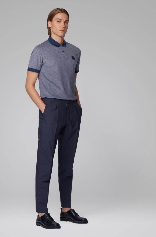 Hugo Boss Bomull-piqué polo shirt Mørke Blå | B4H6Dqow