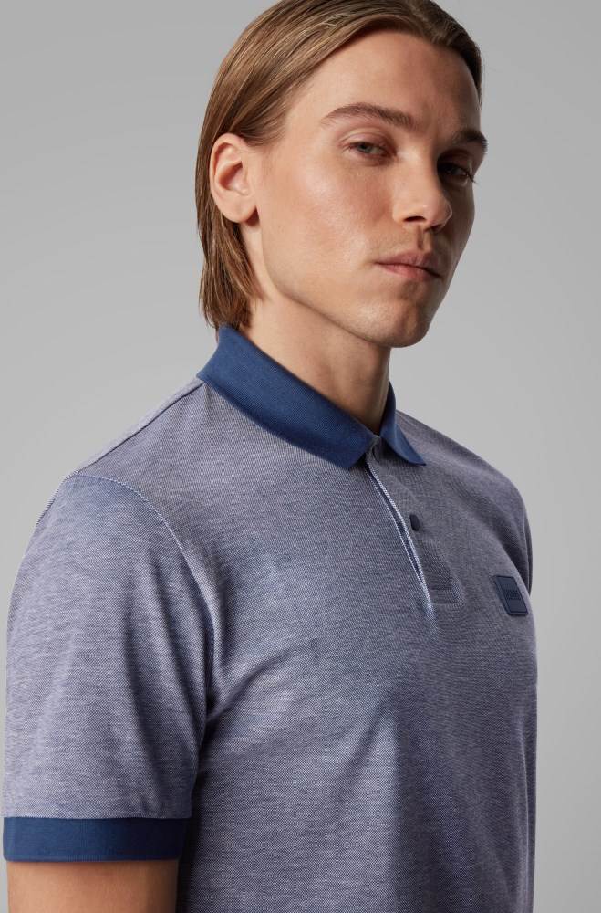 Hugo Boss Bomull-piqué polo shirt Mørke Blå | B4H6Dqow