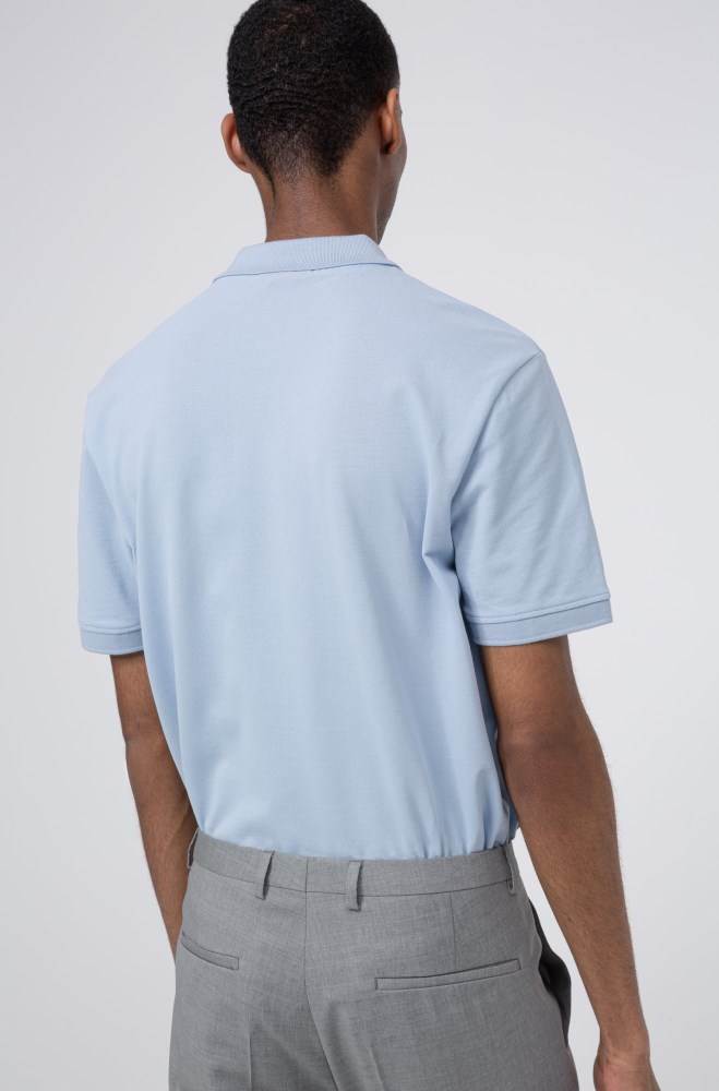 Hugo Boss Bomull-piqué polo shirt Lyse Blå | D0VEYCXq