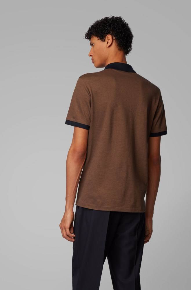 Hugo Boss Bomull-piqué polo shirt Khaki | NeCHuId0