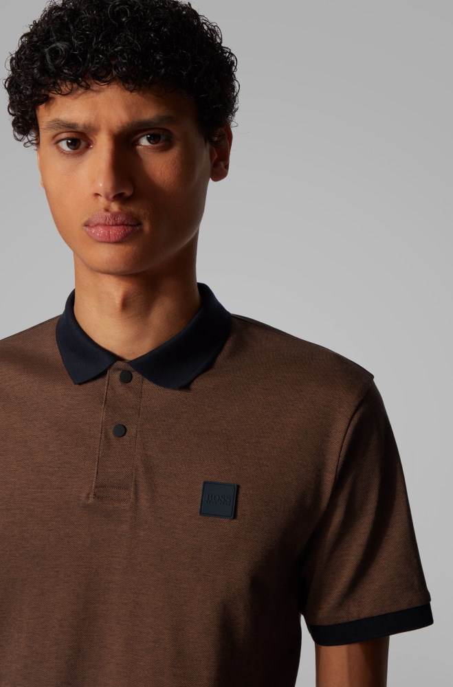 Hugo Boss Bomull-piqué polo shirt Khaki | NeCHuId0