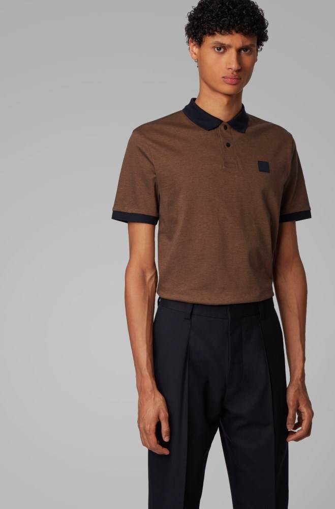 Hugo Boss Bomull-piqué polo shirt Khaki | NeCHuId0