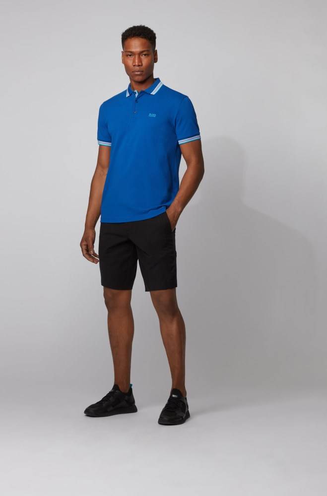 Hugo Boss Bomull-piqué polo shirt Lyse Blå | YkB9hZ8k