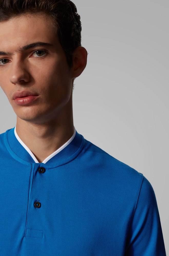 Hugo Boss Bomull-piqué polo shirt Blå | bXh0OOKA