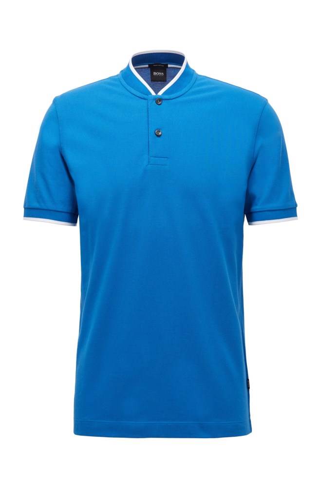 Hugo Boss Bomull-piqué polo shirt Blå | bXh0OOKA