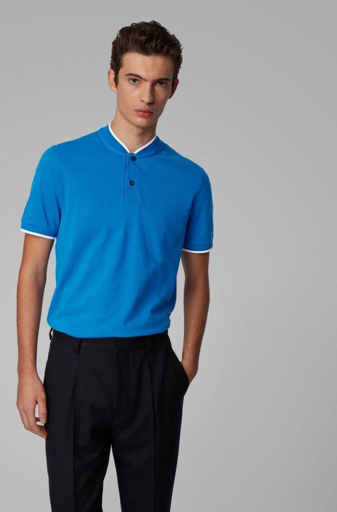 Hugo Boss Bomull-piqué polo shirt Blå | bXh0OOKA