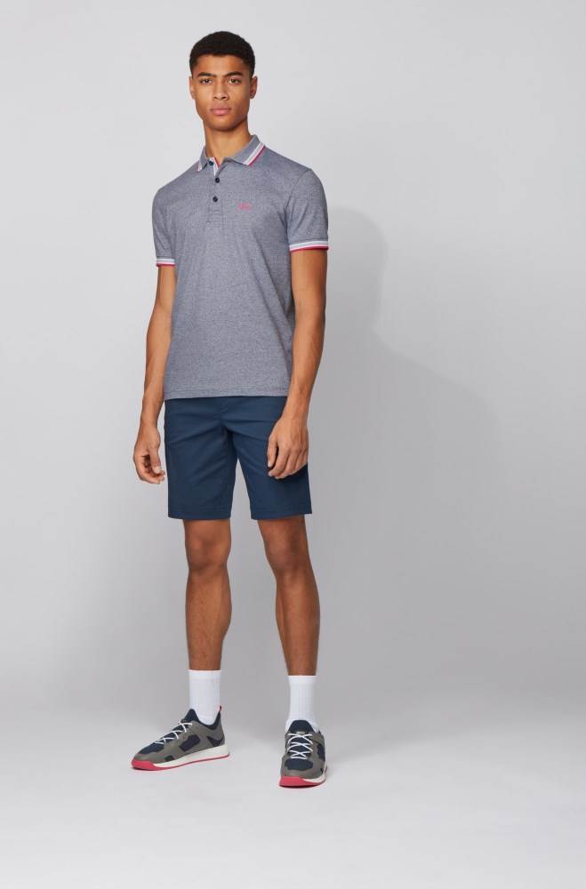 Hugo Boss Bomull-piqué polo shirt Mørke Blå | ccpX5JpN