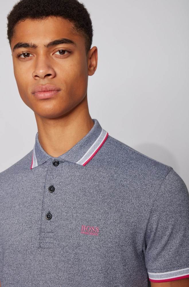 Hugo Boss Bomull-piqué polo shirt Mørke Blå | ccpX5JpN