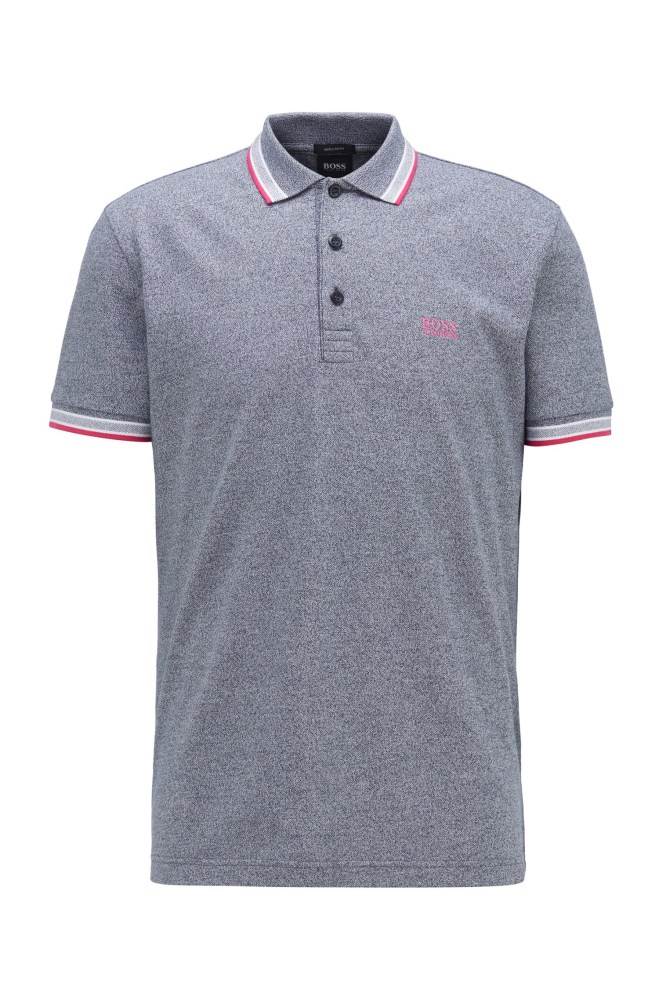 Hugo Boss Bomull-piqué polo shirt Mørke Blå | ccpX5JpN