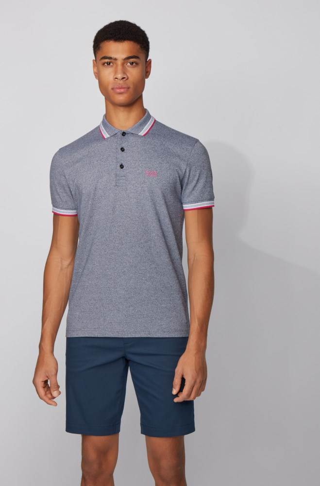 Hugo Boss Bomull-piqué polo shirt Mørke Blå | ccpX5JpN