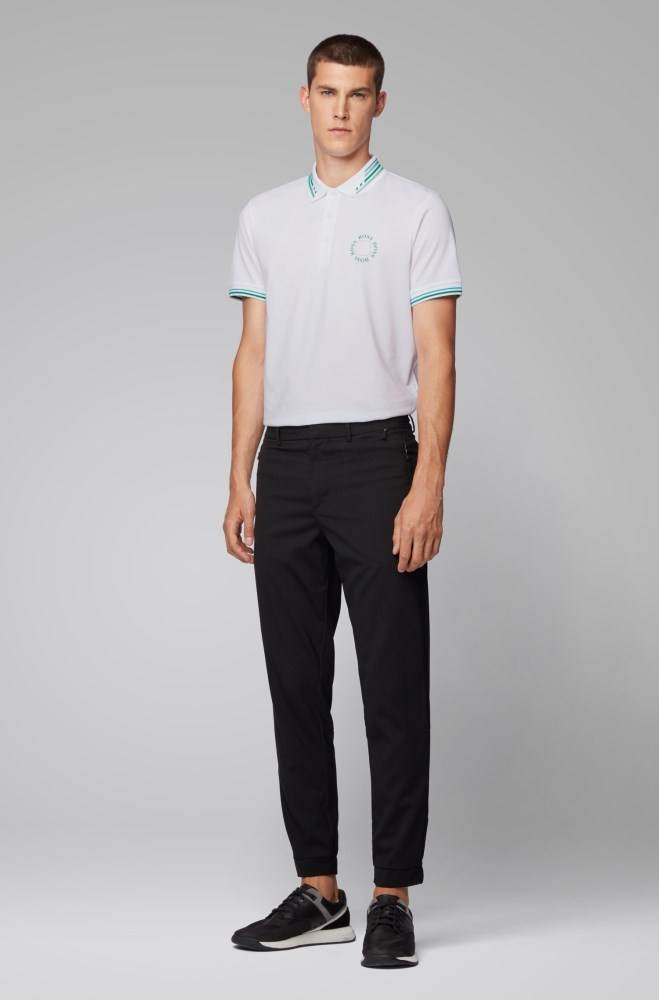 Hugo Boss Bomull-piqué polo shirt Hvite | oJxbAUzc