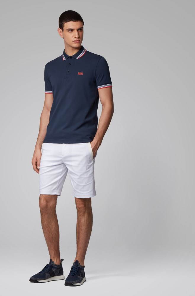 Hugo Boss Bomull-piqué polo shirt Mørke Blå | svhmjC4j