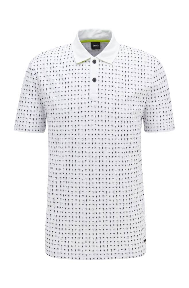 Hugo Boss Bomull-piqué polo shirt Hvite | vdC1yT4R