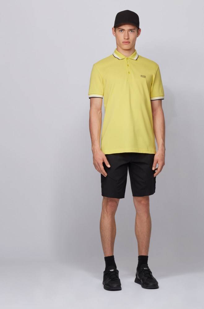 Hugo Boss Bomull-piqué polo shirt Gul | xYyyDqzp