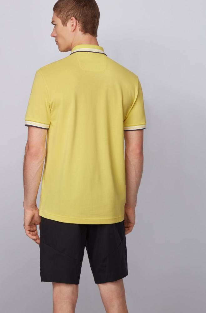 Hugo Boss Bomull-piqué polo shirt Gul | xYyyDqzp