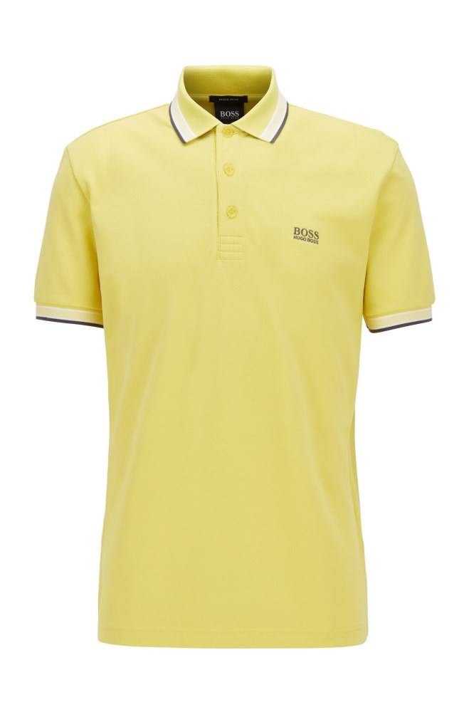 Hugo Boss Bomull-piqué polo shirt Gul | xYyyDqzp