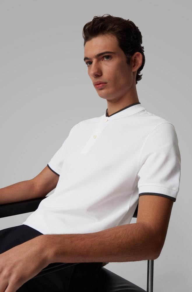 Hugo Boss Bomull-piqué polo shirt Hvite | zWiKsIY7