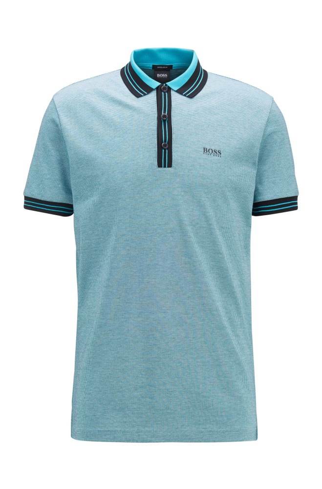 Hugo Boss Bomull polo shirt Svarte | mKY4ikYL