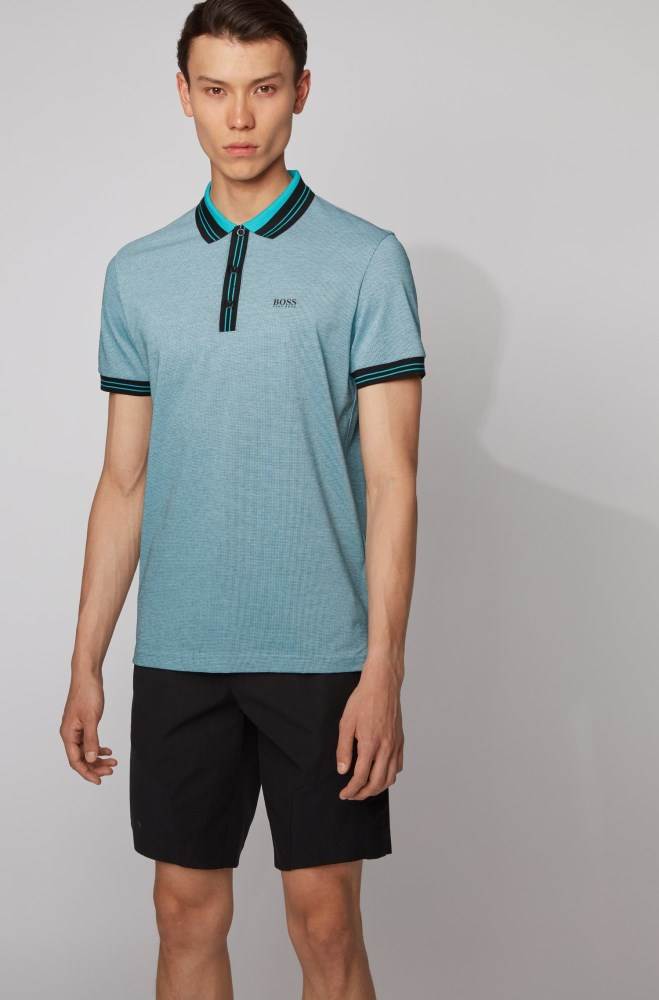 Hugo Boss Bomull polo shirt Svarte | mKY4ikYL