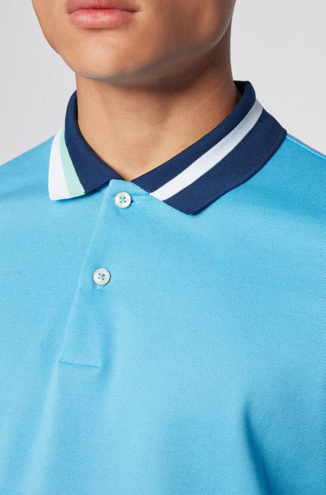 Hugo Boss Bomull polo shirt Turkis | sNvAhoZs