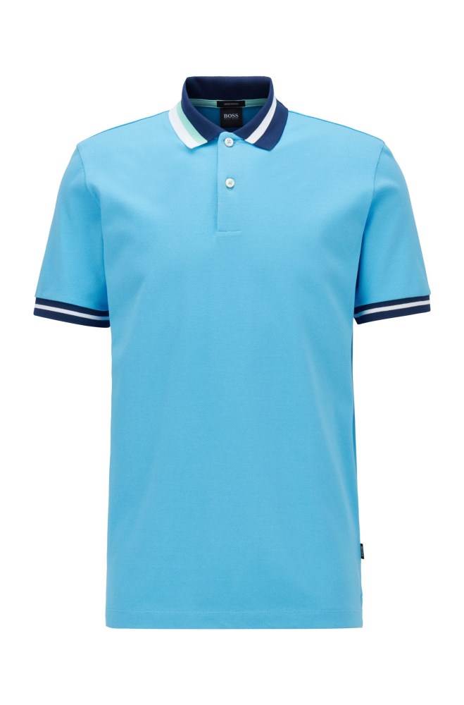 Hugo Boss Bomull polo shirt Turkis | sNvAhoZs