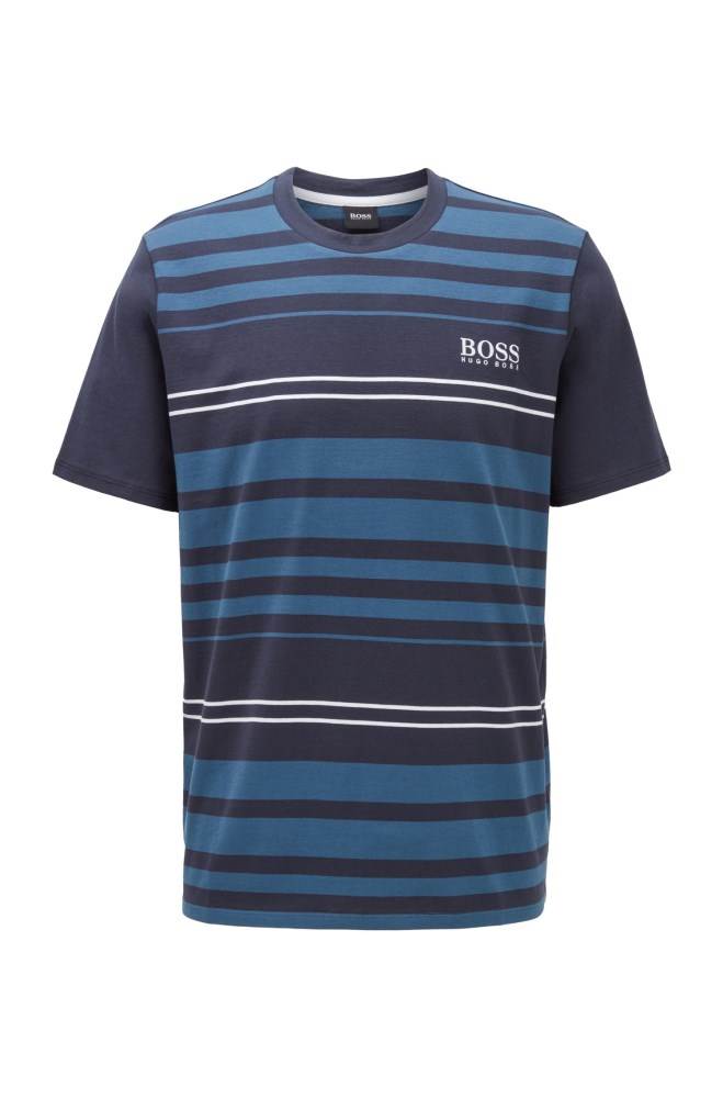 Hugo Boss Bomull pyjama T-shirt Mørke Blå | wZwi4V66