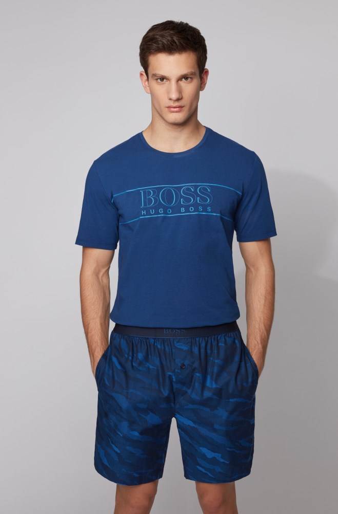 Hugo Boss Bomull pyjama set Blå | 7K0wgF5T