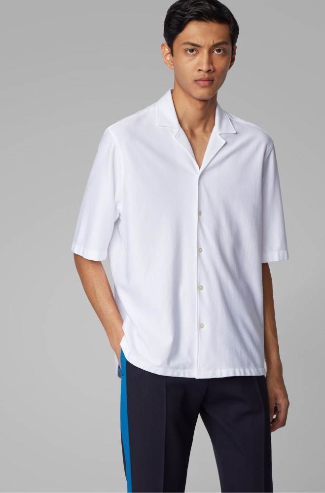 Hugo Boss Bomull regular-fit shirt Hvite | nWoB41o3